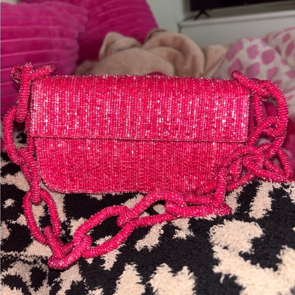 Magenta Beaded Purse